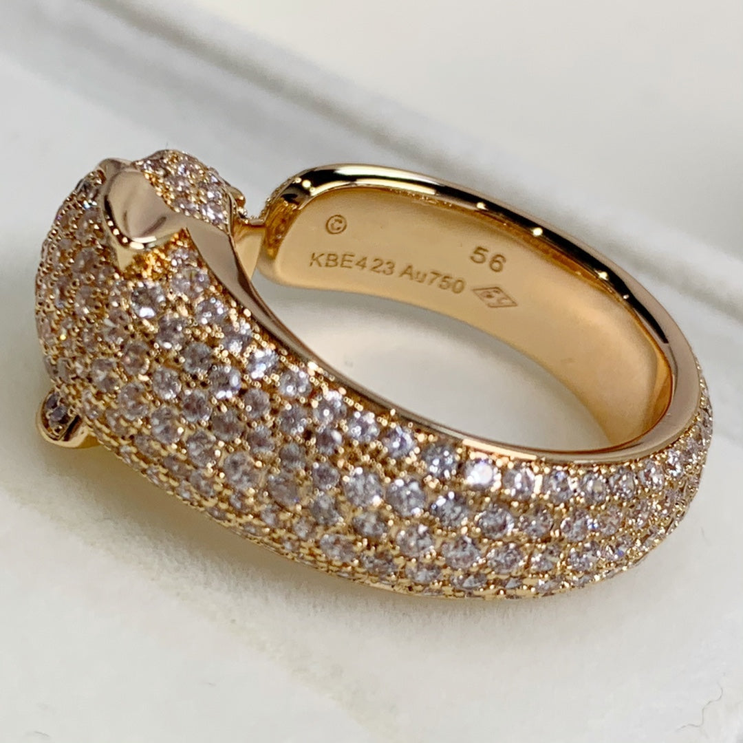 Mystic PANTHERE PINK GOLD DIAMOND RING