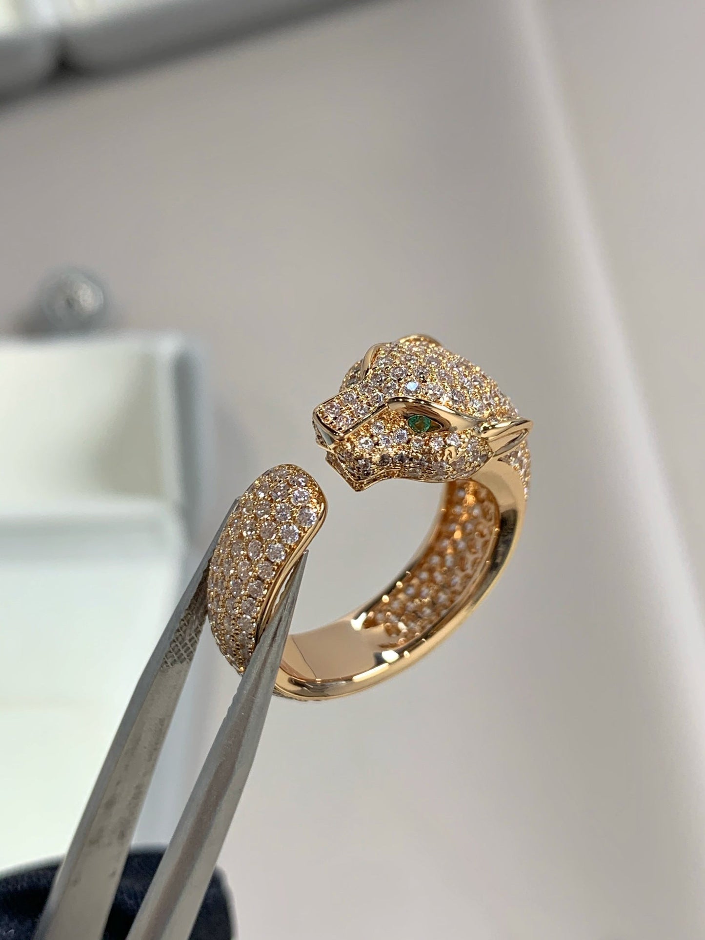 Mystic PANTHERE PINK GOLD DIAMOND RING