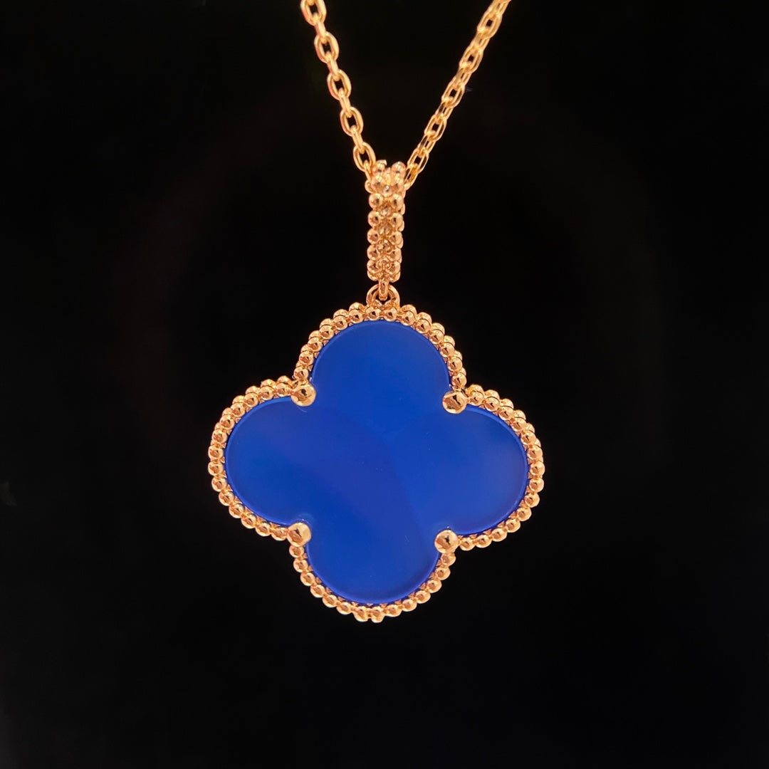 Mysitc CLOVER 25MM NECKLACE TURQUOISE ROSE GOLD