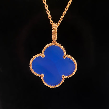 Mysitc CLOVER 25MM NECKLACE TURQUOISE ROSE GOLD