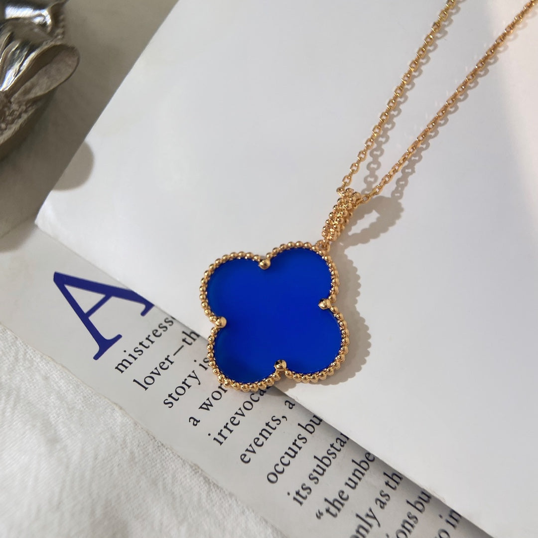 Mysitc CLOVER 25MM NECKLACE TURQUOISE ROSE GOLD