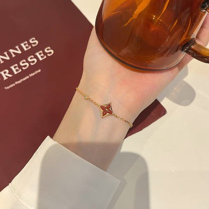 Mysitc COLOR STAR CARNELIAN PINK GOLD DIAMOND BRACELET