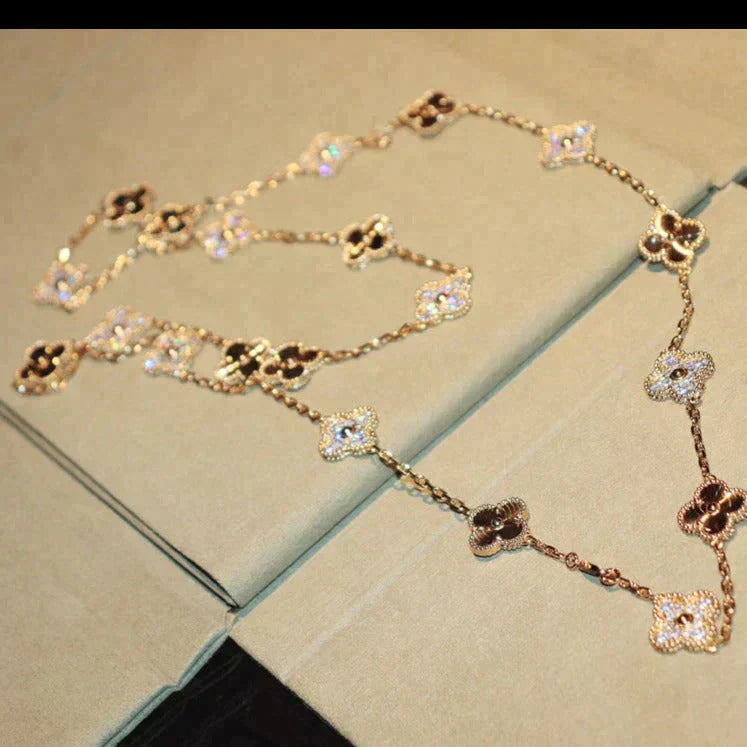 Mysitc CLOVER 20 MOTIFS LASER DIAMOND NECKLACE