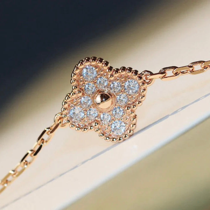 Mysitc CLOVER 20 MOTIFS DARK MOP DIAMOND  NECKLACE