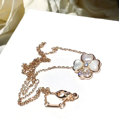 Mysitc CLOVER MOP DIAMOND ROSE GOLD NECKLACE
