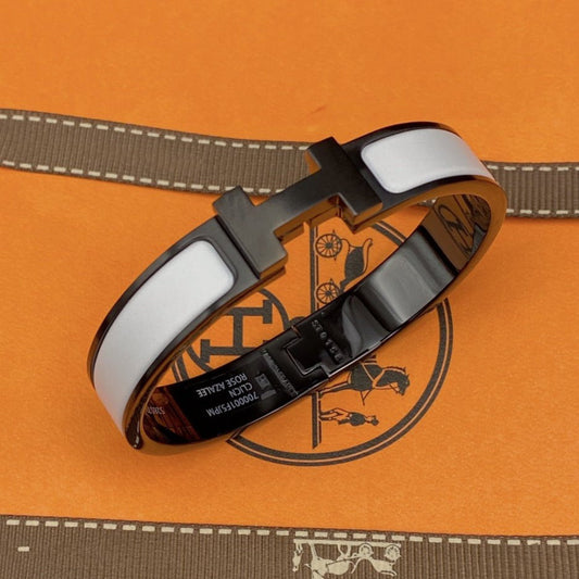 Mysitc H BRACELET 12MM BLACK WHITE CERAMIC