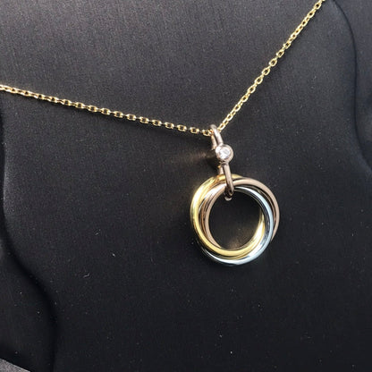 Mysitc TRINITY SILVER GOLD PINK GOLD NECKLACE