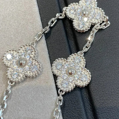 [Mysitc ] New  CLOVER 5 MOTIF FULL DIAMOND BRACELET COLLECTION