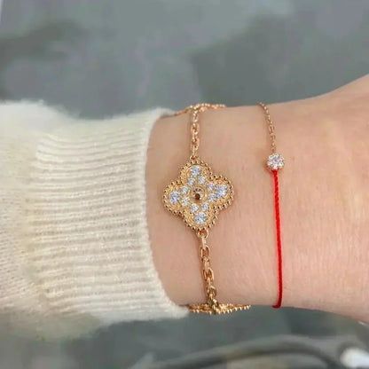 [Mysitc ] New  CLOVER 5 MOTIF FULL DIAMOND BRACELET COLLECTION