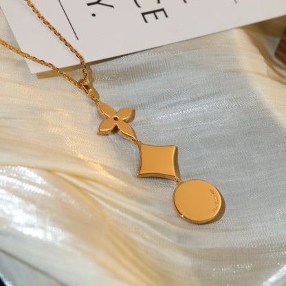 Mysitc STAR AND SUN DIAMOND PINK GOLD NECKLACE