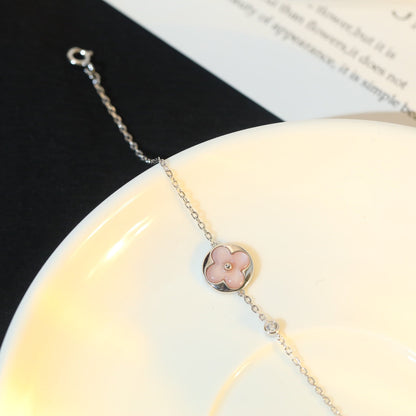 Mysitc SUN MOTIF PINK MOP SILVER BRACELET