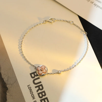 Mysitc SUN MOTIF PINK MOP SILVER BRACELET