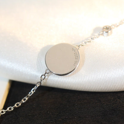 Mysitc SUN MOTIF PINK MOP SILVER BRACELET