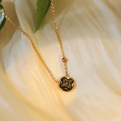 Mysitc SUN PEDANT PINK GOLD 1 DIAMOND NECKLACE