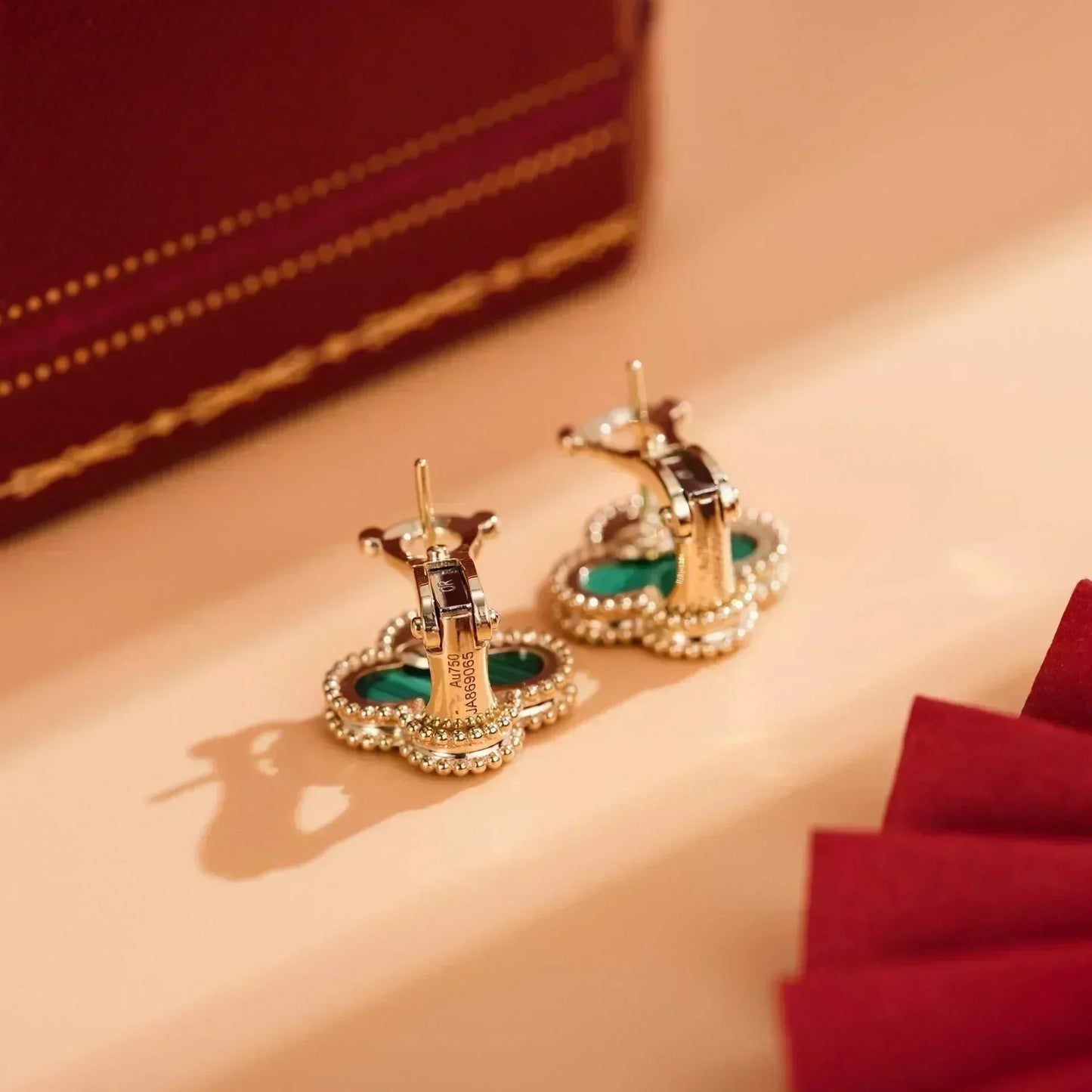 Mysitc CLOVER MEDIUM 1 MOTIFS MALACHITE  EARRINGS