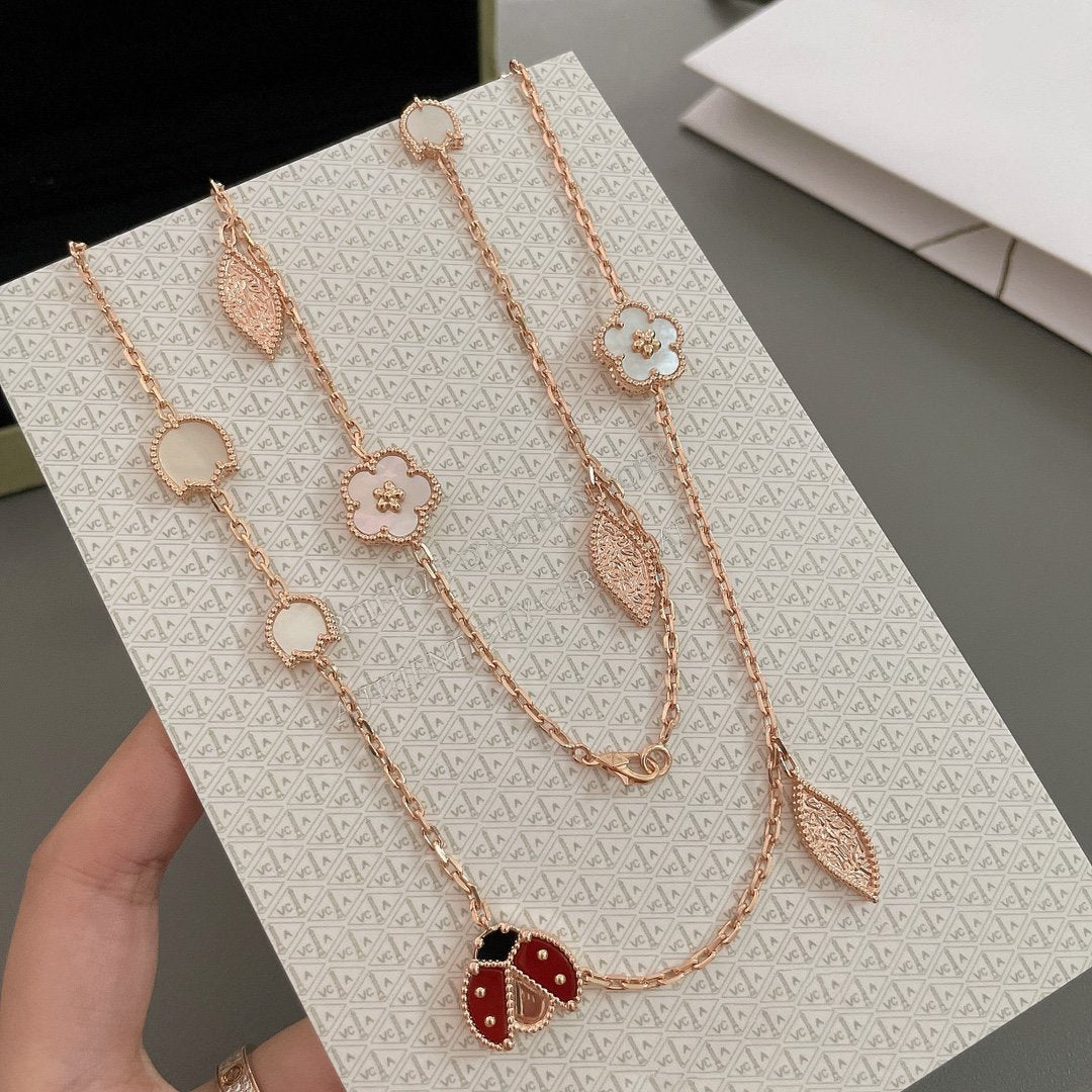 Mysitc LUCKY SPRING 15 MOTIFS ROSE GOLD NECKLACE