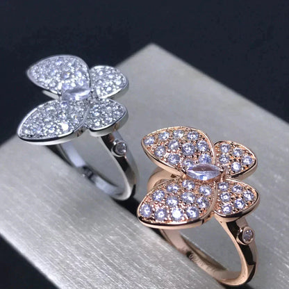 Mysitc BUTTERFLY PINK GOLD DIAMOND RING