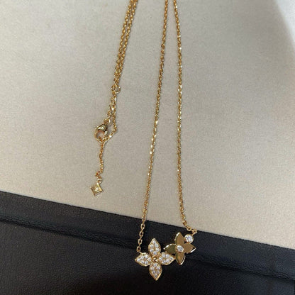 Mysitc STAR BLOSSOM NECKLACE PINK GOLD DIAMONDS
