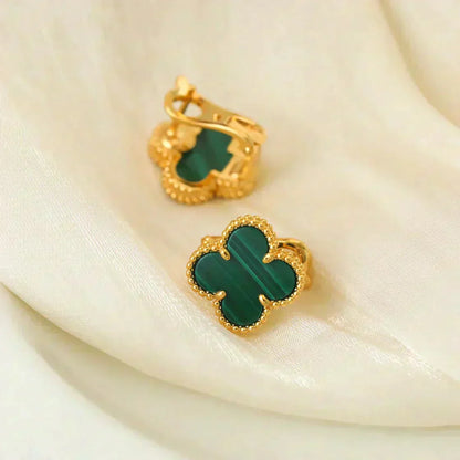 Mysitc CLOVER MEDIUM 1 MOTIFS MALACHITE  EARRINGS