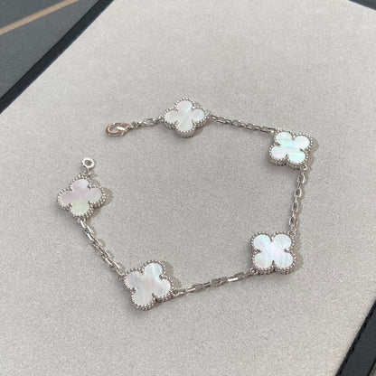 [Mysitc ]New CLOVER WHITE PEARL MOP 5 MOTIF BRACELET COLLECTION