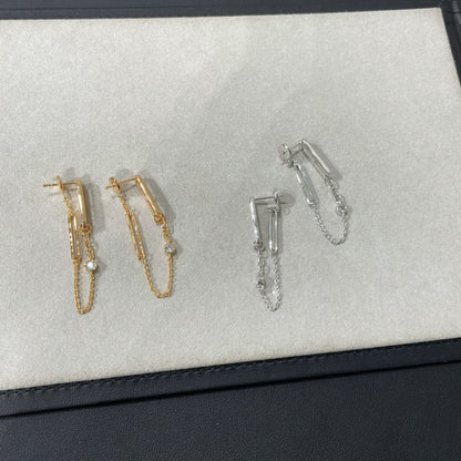 Mysitc CHAINE CHAOS DIAMOND DROP EARRINGS