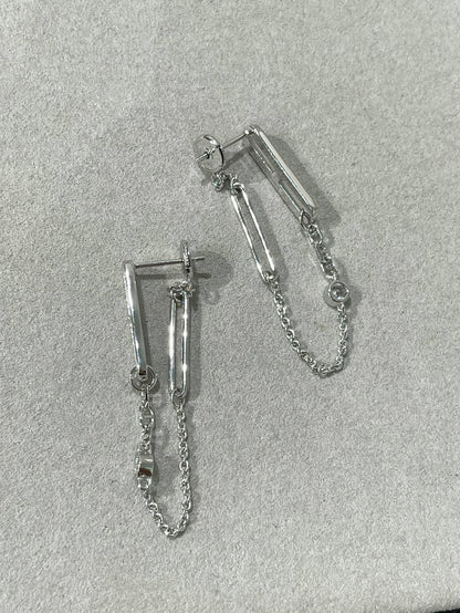 Mysitc CHAINE CHAOS DIAMOND DROP EARRINGS
