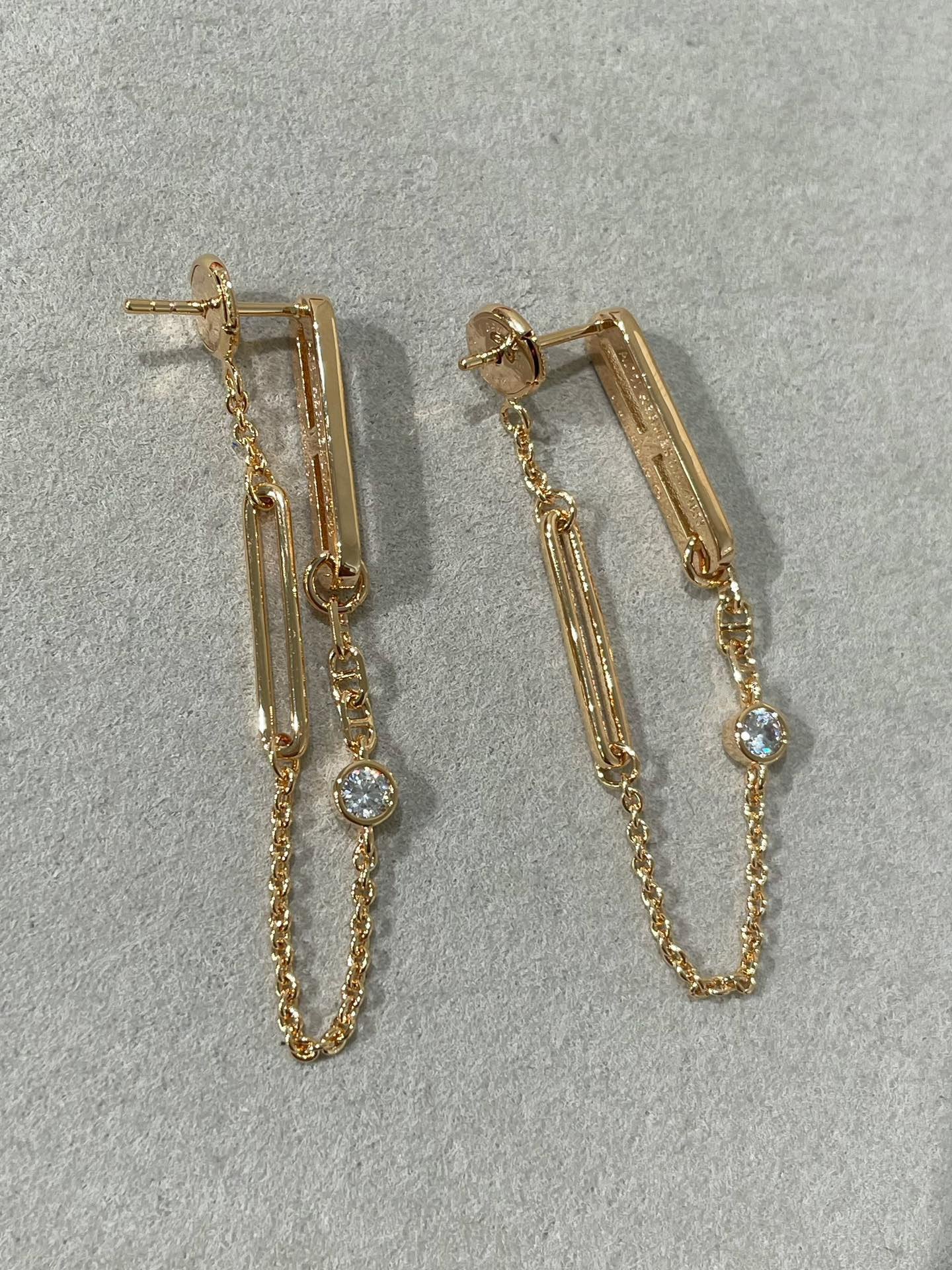 Mysitc CHAINE CHAOS DIAMOND DROP EARRINGS