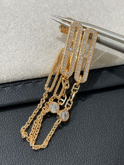 Mysitc CHAINE CHAOS DIAMOND DROP EARRINGS