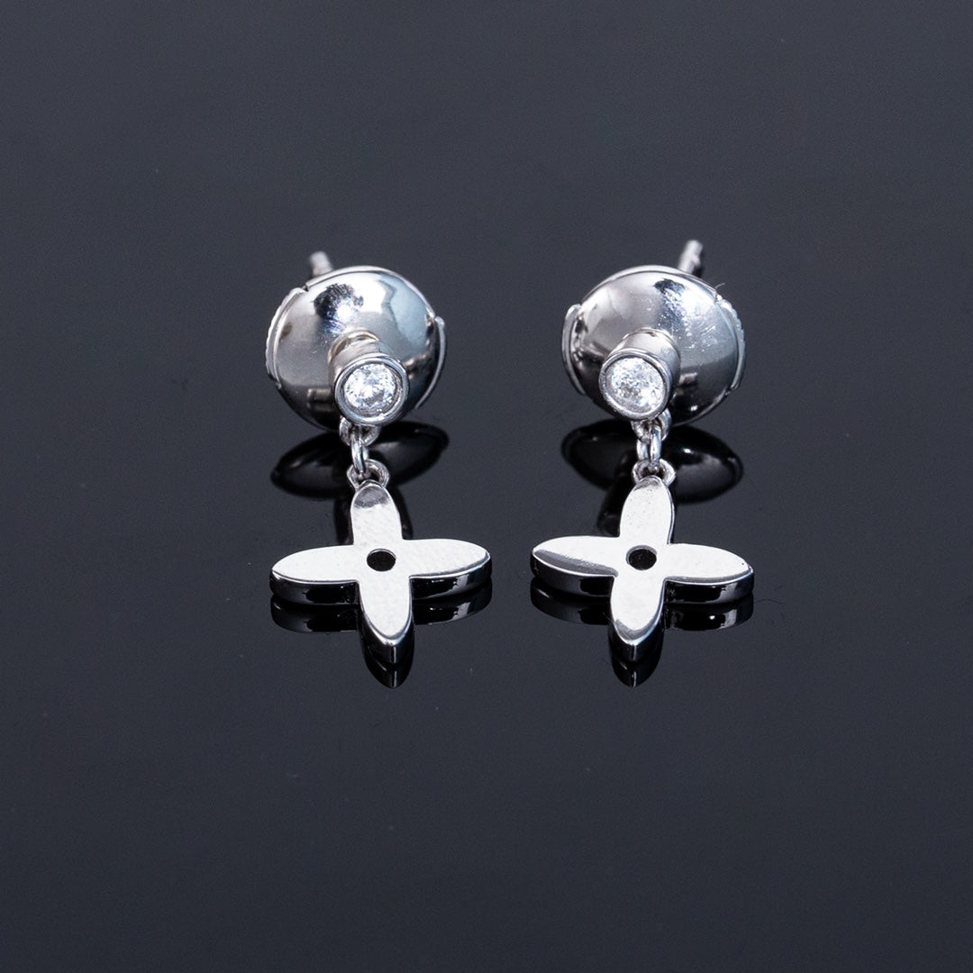 Mysitc VIDYLLE SILVER DIAMOND MINI DROP EARRINGS