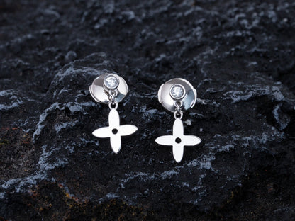 Mysitc VIDYLLE SILVER DIAMOND MINI DROP EARRINGS