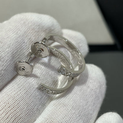 Mysitc LOVE DIAMOND SILVER HOOP EARRINGS