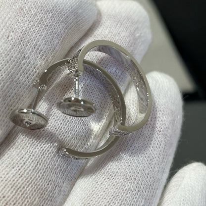 Mysitc LOVE DIAMOND SILVER HOOP EARRINGS