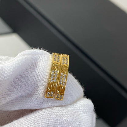 Mysitc LOVE DIAMOND GOLD HOOP EARRINGS