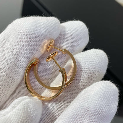 Mysitc LOVE DIAMOND PINK GOLD HOOP EARRINGS