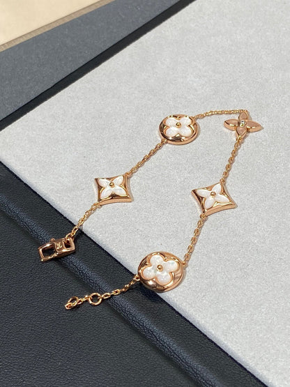 Mysitc STAR AND SUN 5 MOTIF MOP PINK GOLD BRACELET