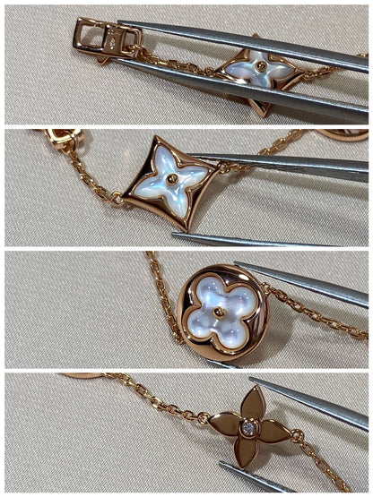Mysitc STAR AND SUN 5 MOTIF MOP PINK GOLD BRACELET