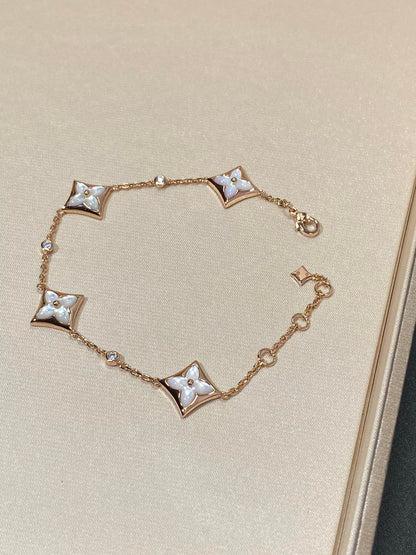 Mystic STAR 4 MOTIV PERLMUTT DIAMANT ROSÉGOLD ARMBAND