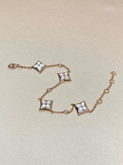 Mystic STAR 4 MOTIV PERLMUTT DIAMANT ROSÉGOLD ARMBAND