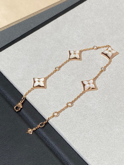 Mystic STAR 4 MOTIV PERLMUTT DIAMANT ROSÉGOLD ARMBAND