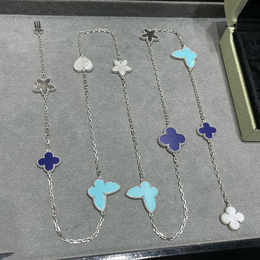 Mysitc LUCKY CLOVER SILVER 11 MOTIF NECKLACE