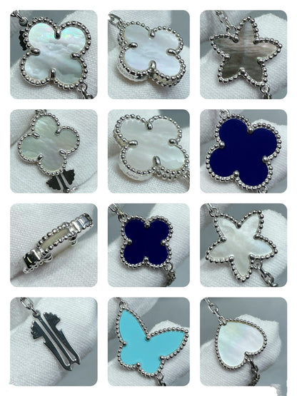 Mysitc LUCKY CLOVER SILVER 11 MOTIF NECKLACE