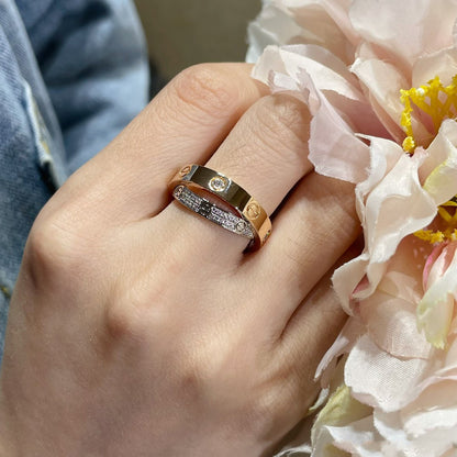 Mystic LIEBES ROSÉGOLD SILBER DIAMANT DOPPELRING