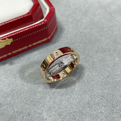 Mystic LIEBES ROSÉGOLD SILBER DIAMANT DOPPELRING