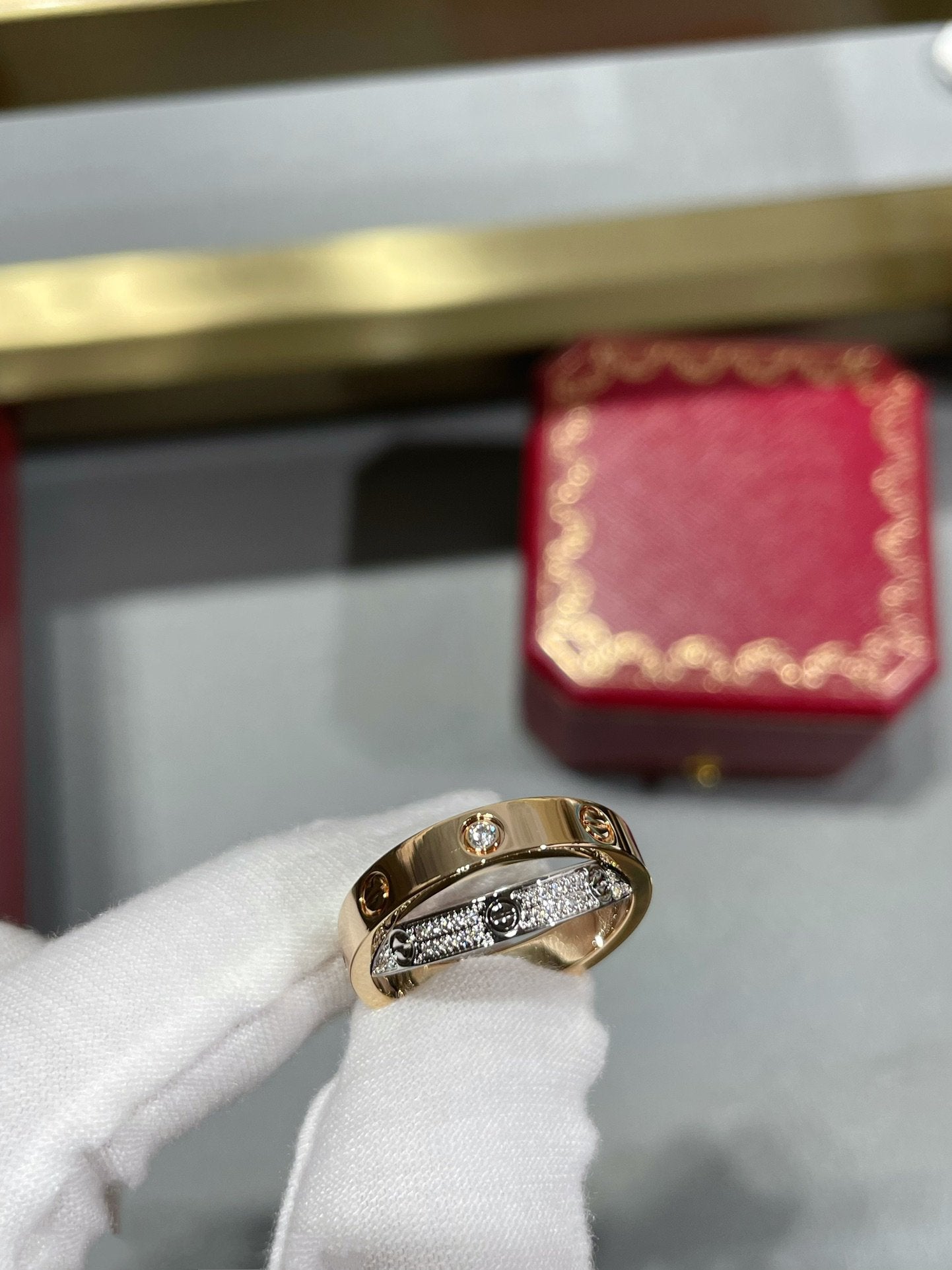Mystic LIEBES ROSÉGOLD SILBER DIAMANT DOPPELRING