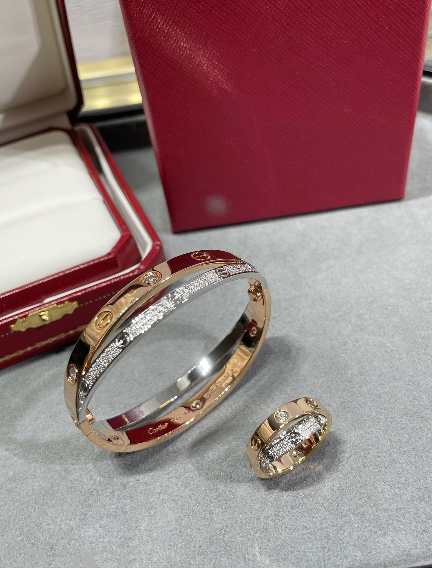 Mystic LIEBES ROSÉGOLD SILBER DIAMANT DOPPELRING