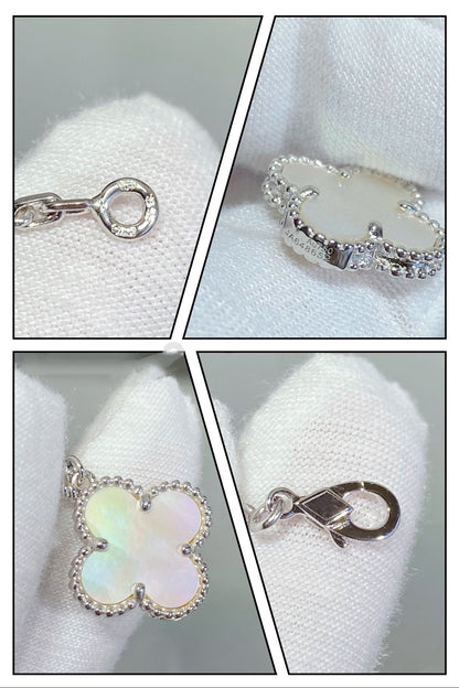 Mysitc CLOVER 5 MOTIF WHITE MOP SILVER BRACELET