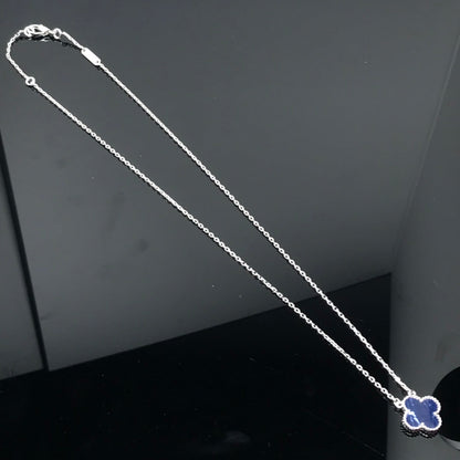 Mysitc CLOVER PIETERSITE SILVER LONG NECKLACE