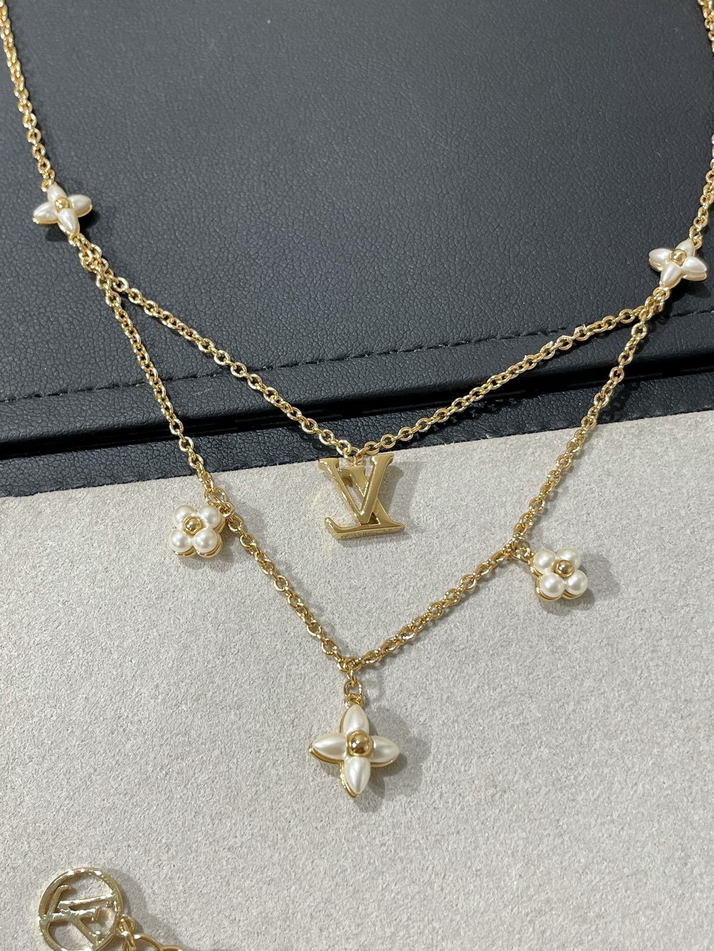 Mysitc FLOWERGRAM GOLD MOP DOUBLE ROW NECKLACE