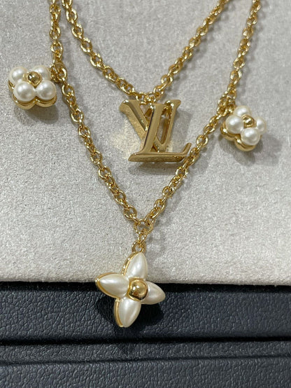 Mysitc FLOWERGRAM GOLD MOP DOUBLE ROW NECKLACE