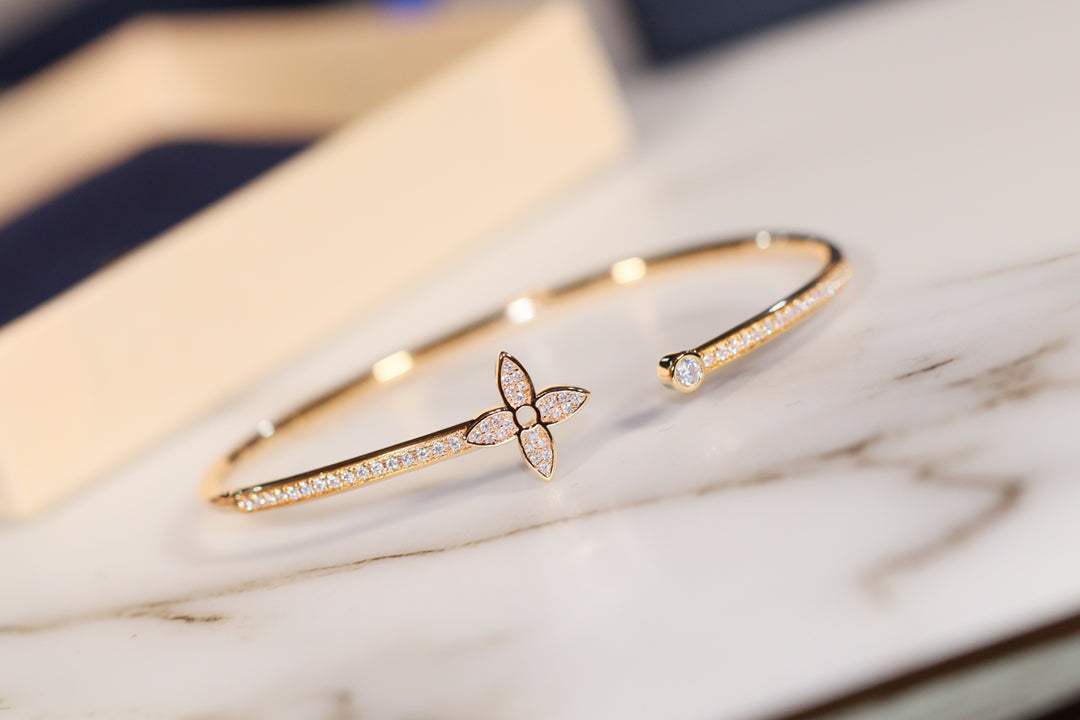 Mysitc IDYLLE GOLD OPEN BRACELET DIAMOND PAVED